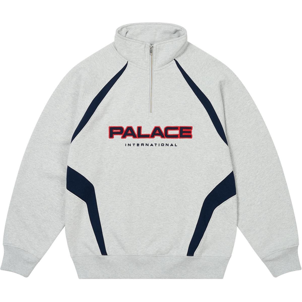 

Palace Международные унисекс топы на молнии 1/4, серый меланж P27CS216 L