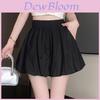 Cotton Blend Puff Skirt With Elastic Waist For Summer Casual Wear