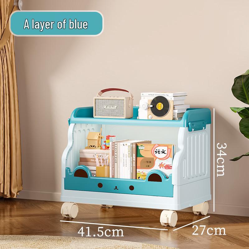 Children's Movable Multi-Layer Bookshelf and Storage Rack