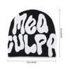 Acrylic Knit Beanie Hat with Ear Protection Warm Casual Cold Weather Cap Fashion Letter Pattern Winter Outdoor Headwear for Men Women