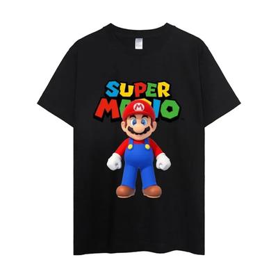 MINISO M-Mario Super Bros T-Shirt Herren Paar Kombinationskleidung Kurzarm Kragen Mode Damen Baumwolle
