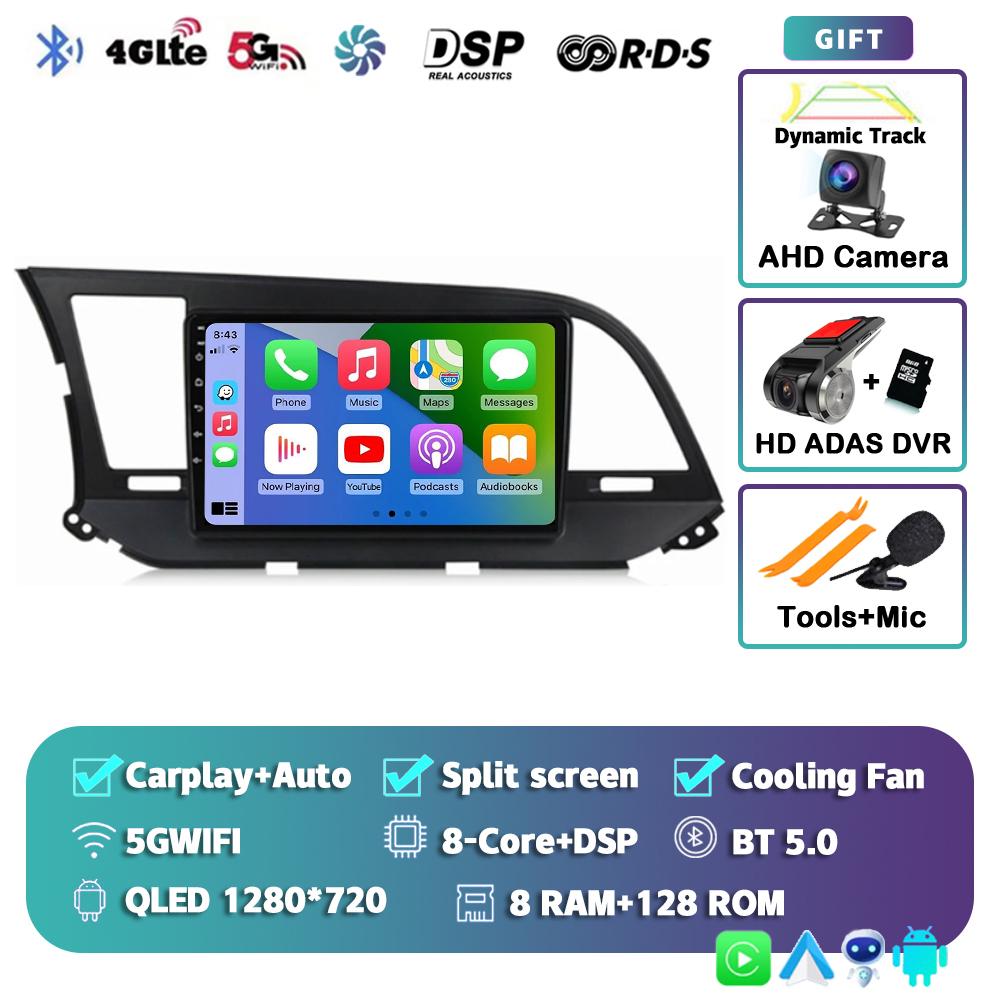 Android 14 Carplay Auto For Hyundai Elantra 6 2015 2016 2017 2018 Car Radio DPS GPS Navigaion Multimidia Video Player 360 Camera