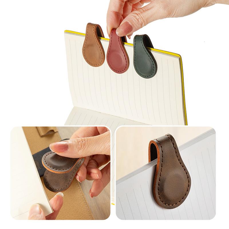 1pcs Magnetic Bookmark Double-Sided Magnetic Reading Bookmark Multifunctional Leather Bookmark Book Accessories