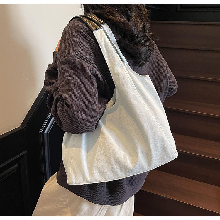 Damentasche aus Denim mit großem Fassungsvermögen, neue Sommer-Allround-Einfache Schulter-Einkaufstasche, College-Tasche