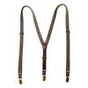 Unisex Retro Plaid Y-Type Fabric Suspenders with Three Non-Slip Clips