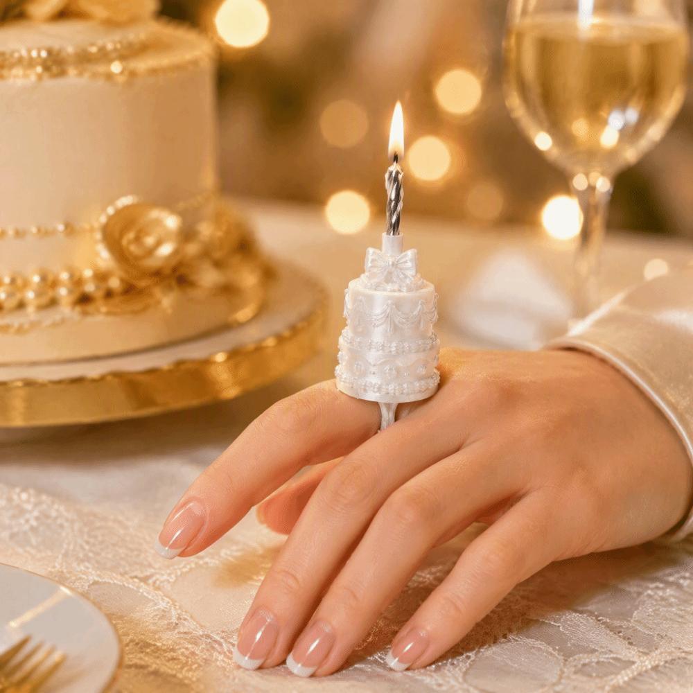 Plastic Cake Ring Candle Holder Silk Finish Mini Cake Candle Ring  Photo Props