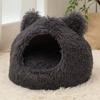 Cozy Burrow Bed for Small Dogs Plush Cat Cave Bed, Warm Enclosed Hideaway, Fluffy Snuggle Sack Pets Tent Indoor Cats Removable Inner Pad Pet House