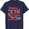 Stepping Into My 70th Birthday With Gods Grace And Mercy T Shirt Vintage Top For Everyday Wear Casual Fashion Stylish