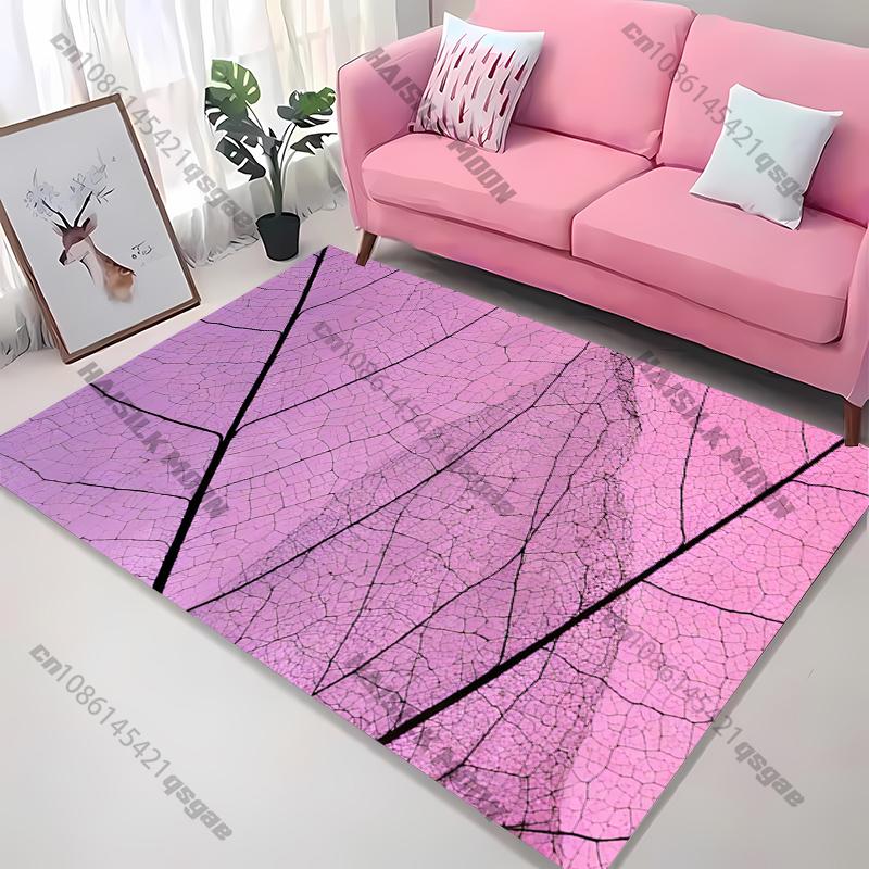

1PC Leaf Veins Texture Printed Carpet Rug for Living Room Bedroom, Office Areas, Durable Machine Washable Mat Next Day Shipping 40cm x 60cm