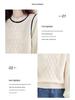 French Retro College Style Long-Sleeve Round Neck Spliced Two-Piece Shirt for Women