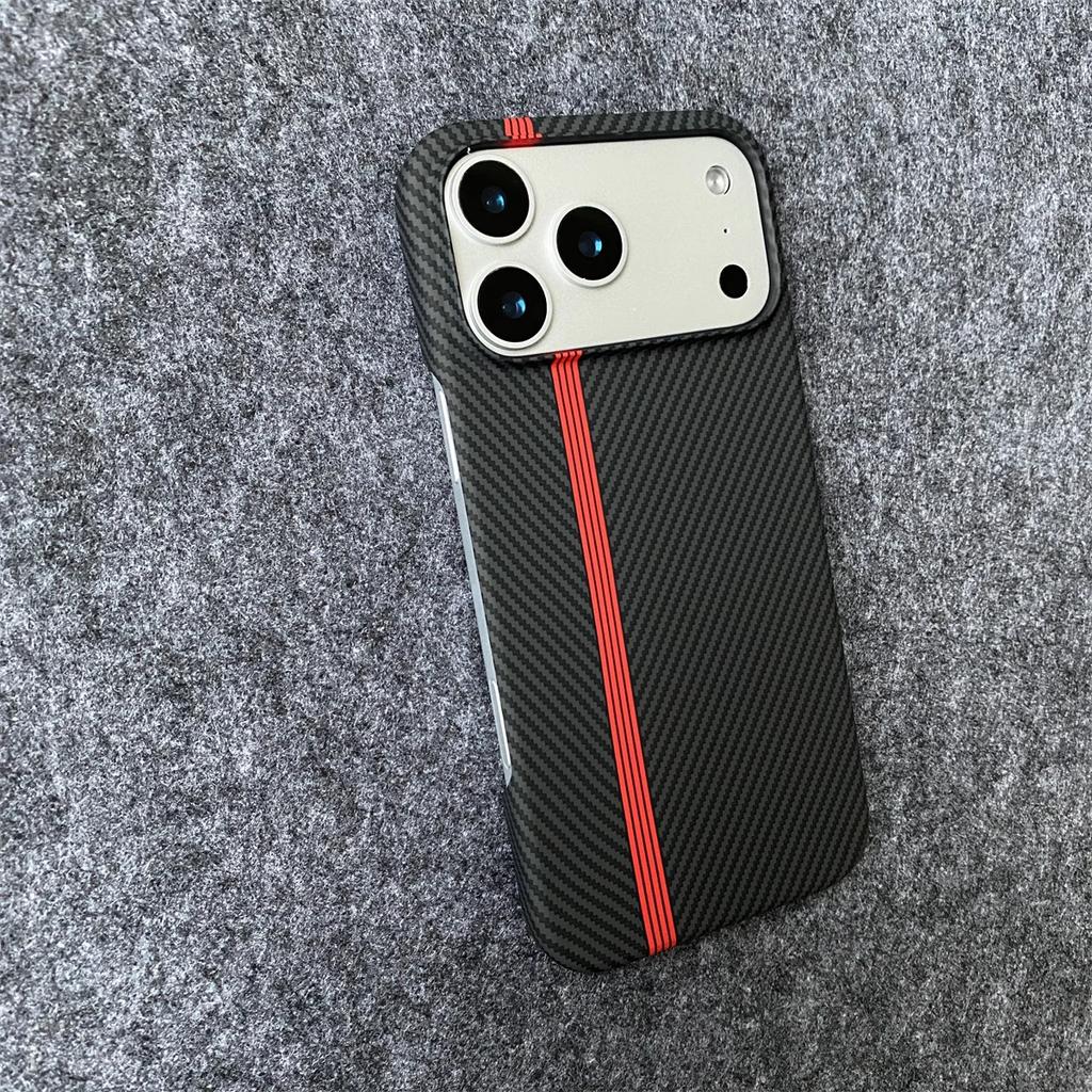 Business Kevlar Stripe Phone Case for iPhone 17 16 15 14 13 12 11 Air Pro Max X XS XR XSMax 7 8 Plus Glossy Film Hard PC Cover