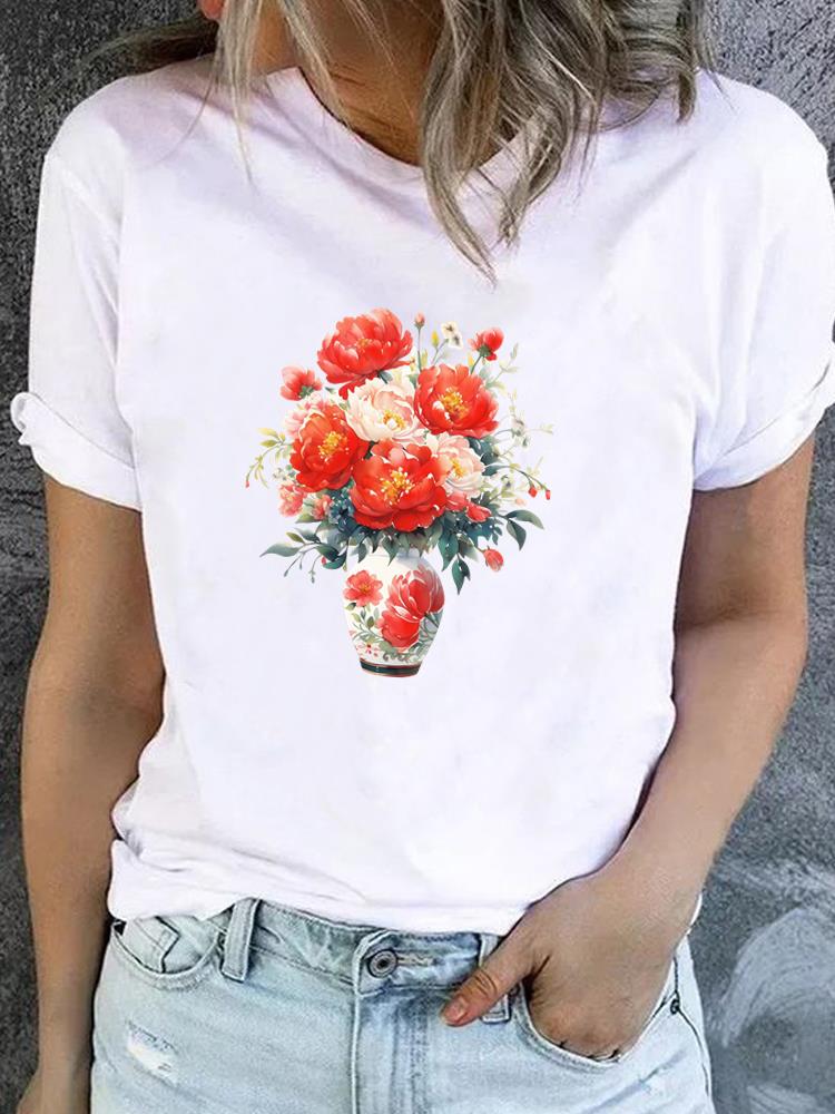 (Asian Size) trend love style Clothing Lady o-neck Short Sleeve T-shirts Printed Female Top Casual T Shirt Fashion Women Graphic Tee