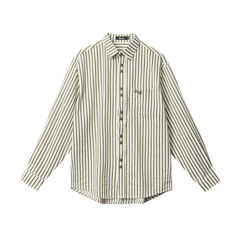 Womens Striped Shirt '' Fall Winter Vintage Loose Long Sleeve Button Up Casual Top