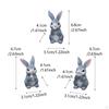 3 Pieces Easter Bunny Decor Resin Statue Set Cute Hare Figurine for Three Desktop, Courtyard,