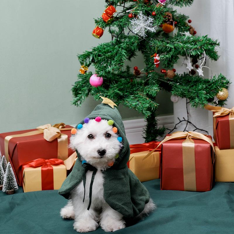 New Cloak British Shorthair Hairless Cat Winter Cat Clothes Christmas Tree Elk Winter Christmas Shawl Pet Clothes