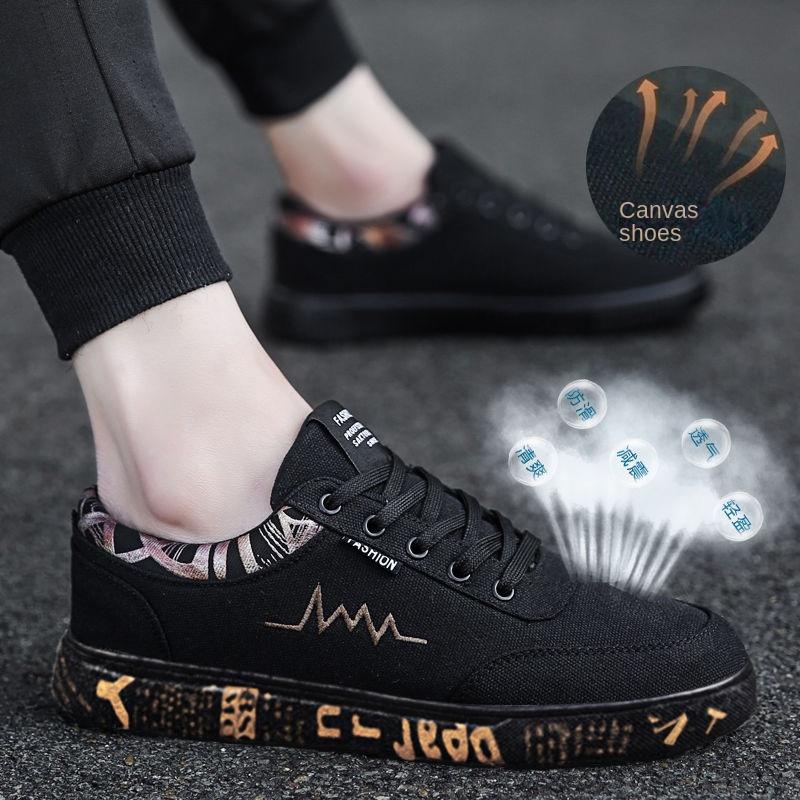 Men's Shoes Canvas Shoes Men's Sneakers Cloth Shoes Trend Four Seasons All Match Students Breathable Casual Shoes