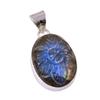 Natural Labradorite Gemstone 925 Solid Sterling Silver Gift Pendant 1.25" I2q17