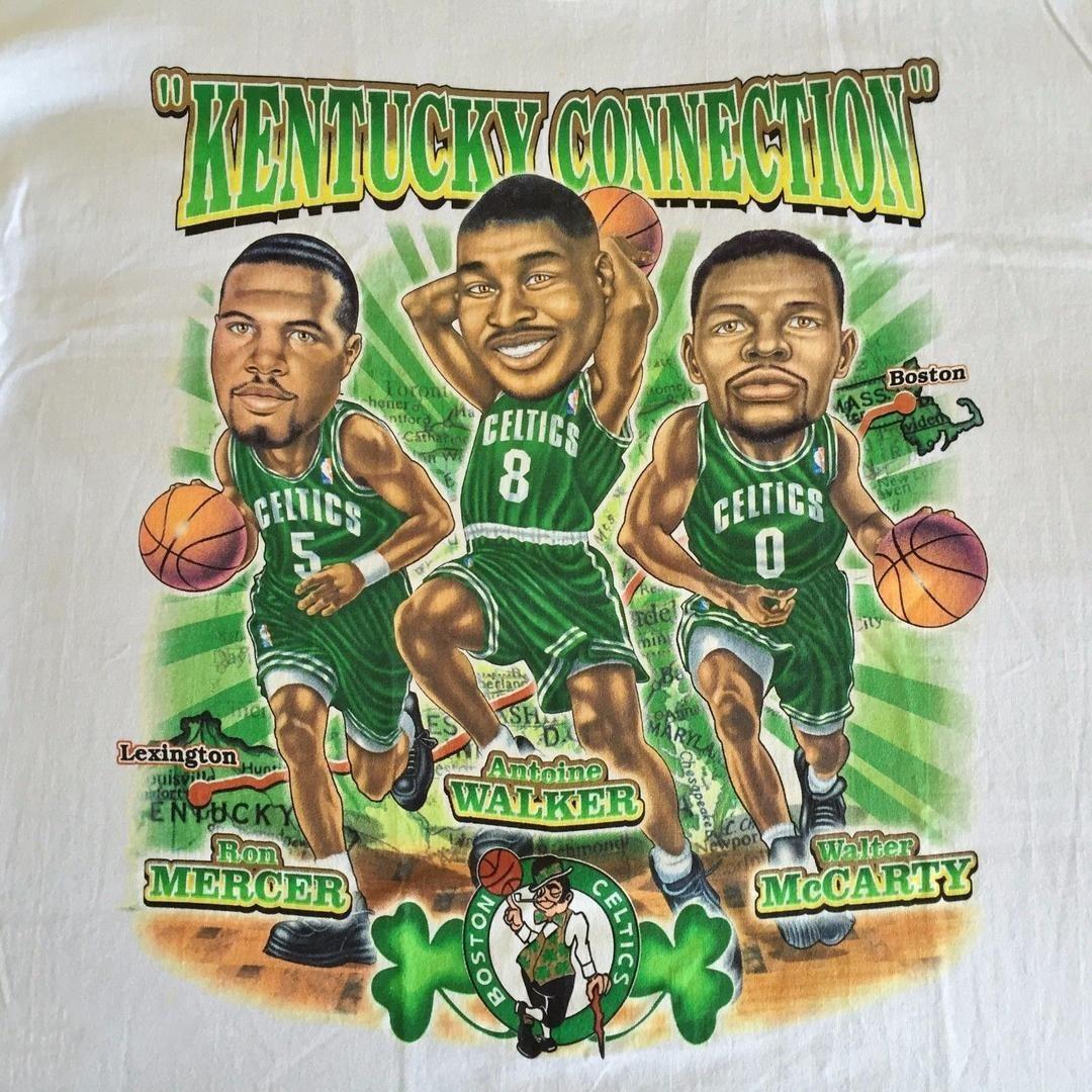 Celtics Kentucky Connection caricature White All T-shirt XXXXL