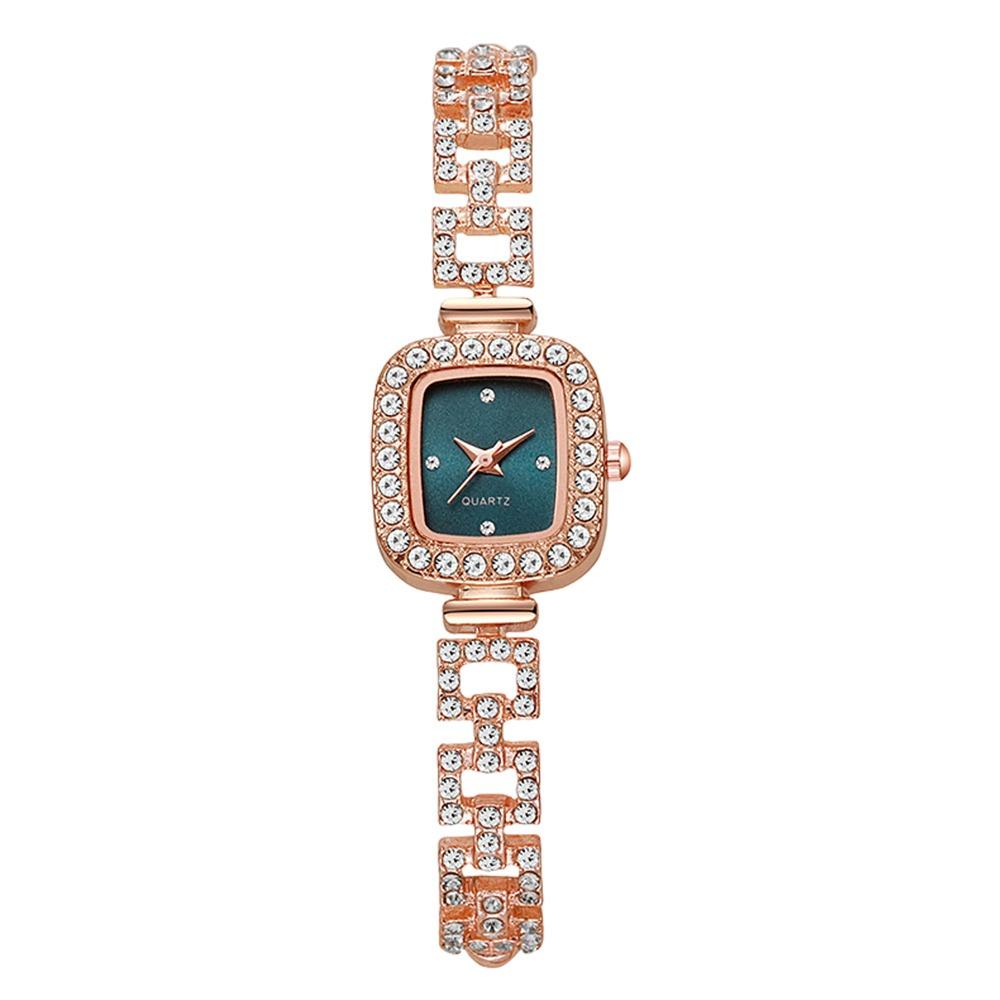 Luxury Diamond Inlaid Women s Diamond Watch Rhinestone Bracelet Strap Gold Stainless Steel Square Watch Square Design