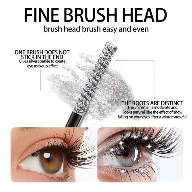 1pc Diamond Shine Waterproof Volume Curl Mascara Glitter Snow Effect,Smudge-proof Eye Makeup for All Skin Types Women Cosmetics