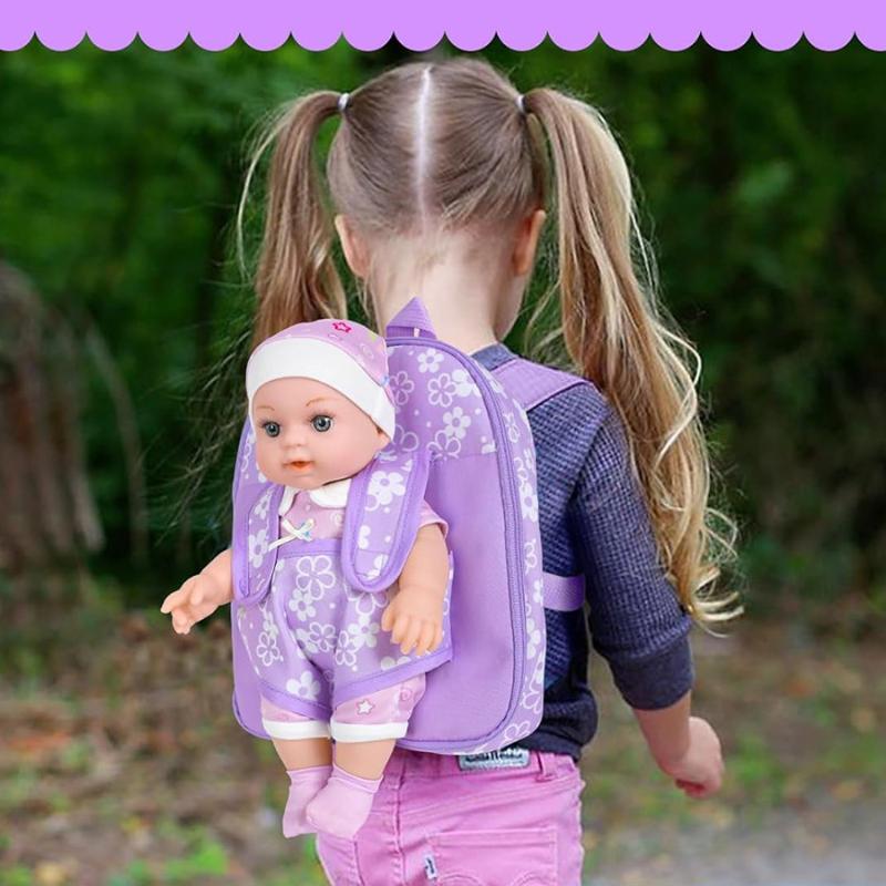 Fashion Newborn Backpack Doll Cute Flower Handbag For Girls Dolls Out Going Carry Bag Christmas Birthday Gift