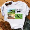 Vintage Circle Greyhound Dog Print T Shirt Women Cute Pet Graphic Short Sleeve Casual Summer Dog Lover Streetwear Tee