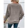Autumn Winter T-shirt Comfortable Casual Solid Color Long Sleeved Round Neck Patchwork Pullover Top T-shirt Women