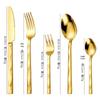 410 Stainless Steel Diamond Handle 5-Piece Tableware Set: Knife, Fork, Spoon for Steak/Western Food in Gift Box