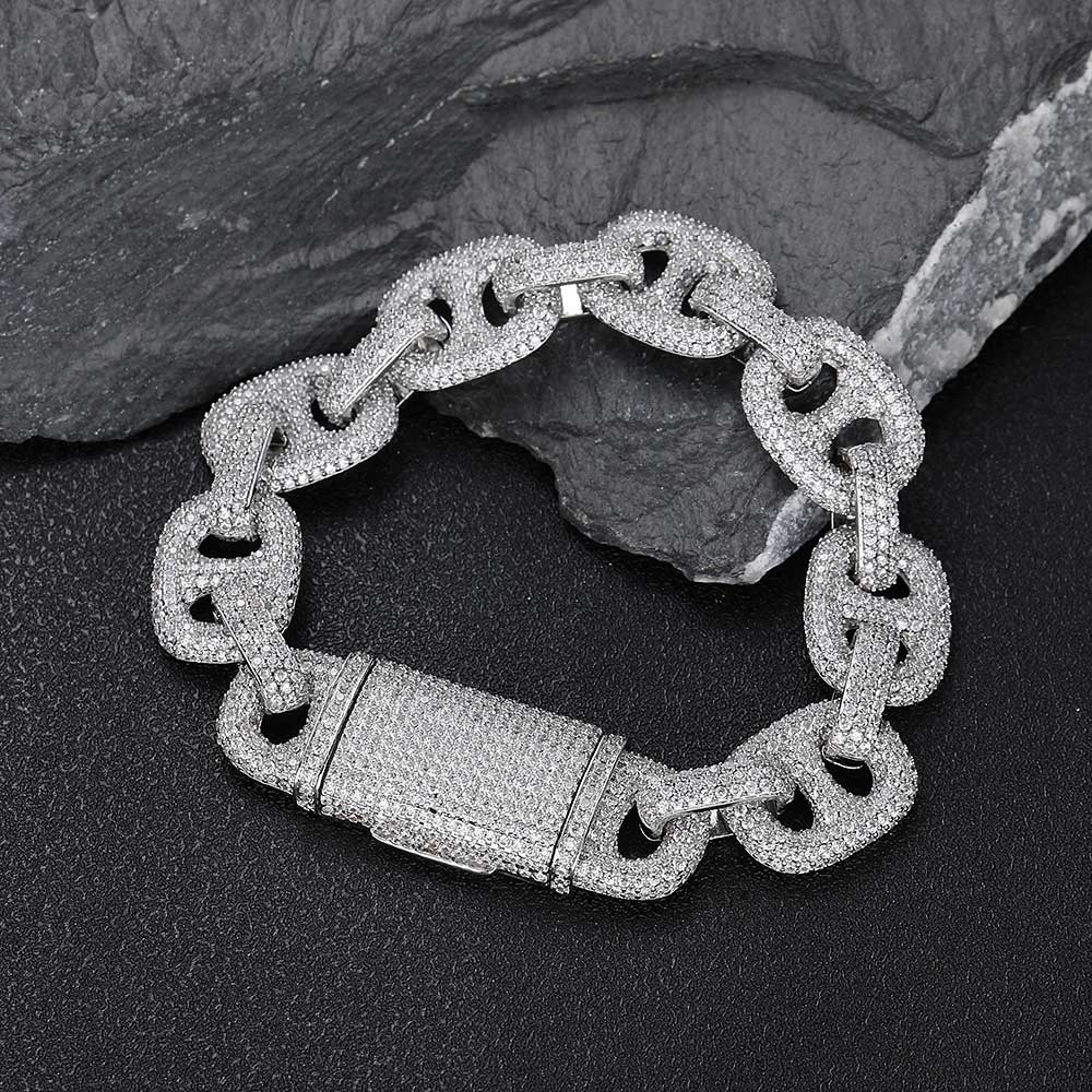 16MM Iced Out CZ Coffee Bean Bracelet Zirconia Trendy Women Man Rapper Jewelry New Designer Cuban Link Bracelet