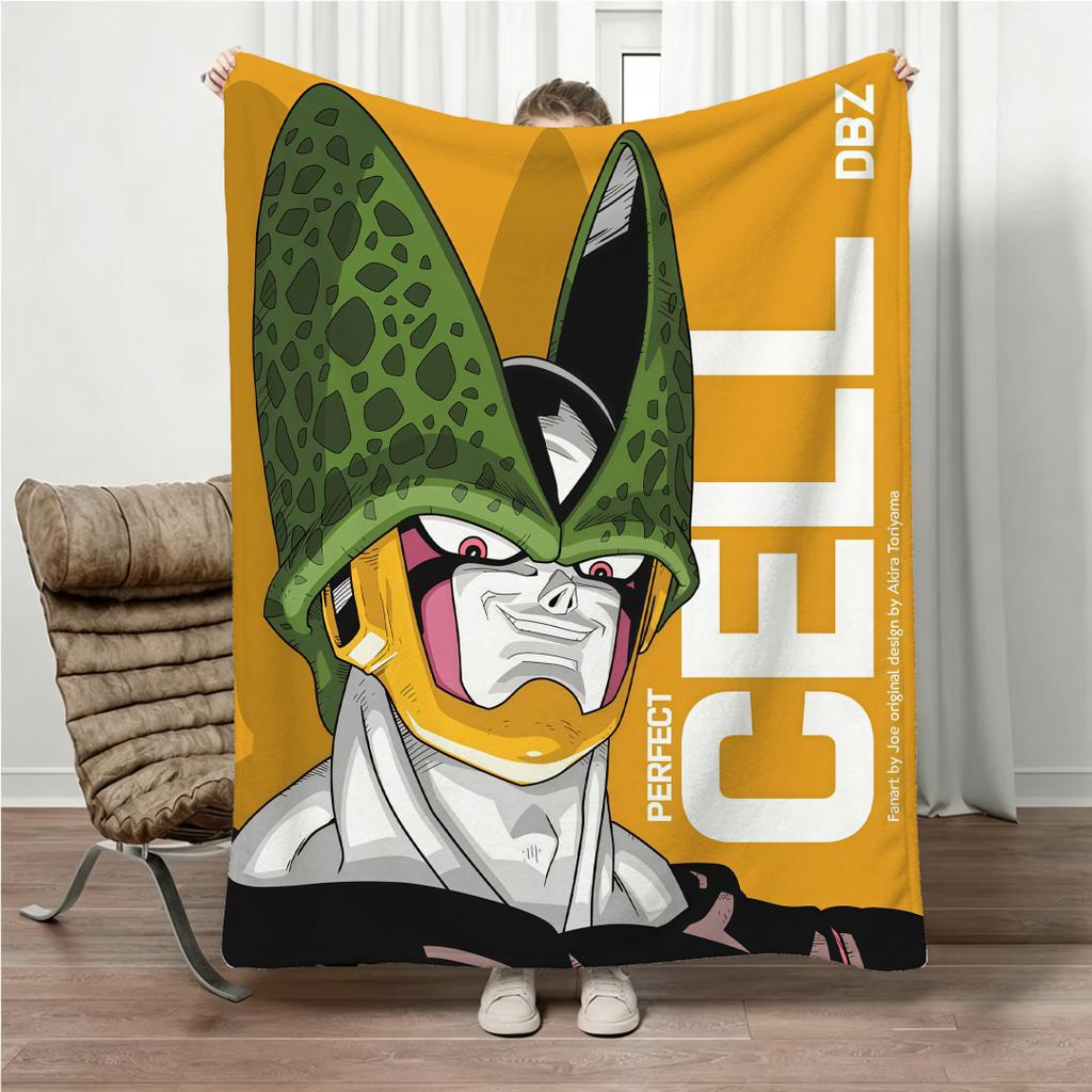 All Season Dragon Ball Son Goku Blanket Anime Print Flannel Throw Blanket Parent-child Nap Blanket for Bed Couch Office