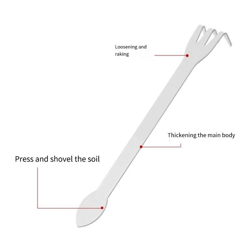 Handheld Rustproof Rakes 3-Prong Stainless Steel Root Rakes Loosen Soil Tool Ergonomic Handle for Gardening Plant