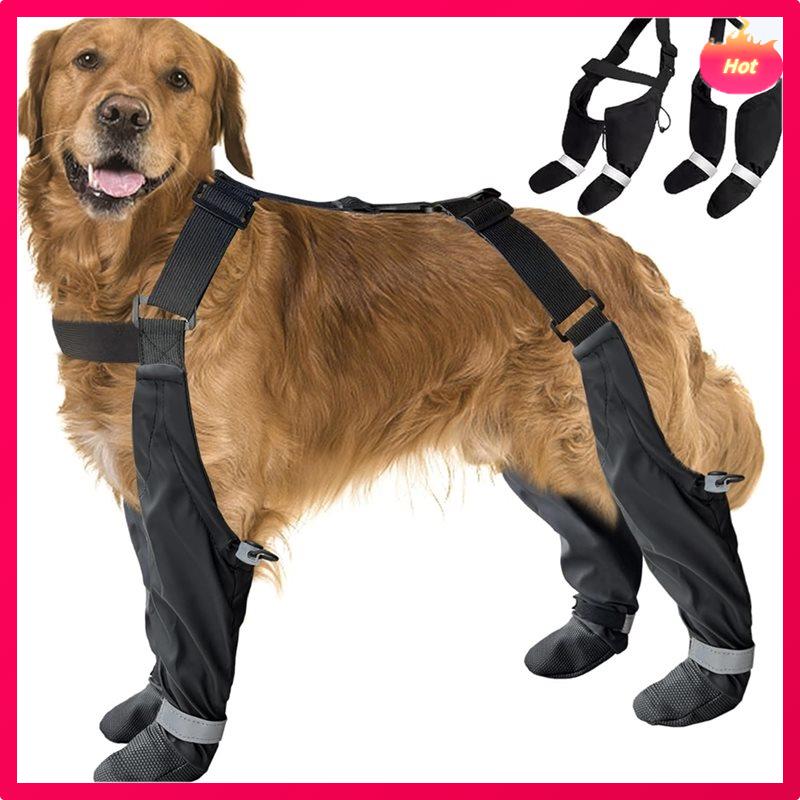 Подтяжки-ботинки для собак, Дождевые ботинки для больших собак, Водонепроницаемые зимние ботинки для собак, Снежные штаны, Защита лап, Ботинки-леггинсы