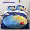 Kleiner Prinz Reverie Bettwäsche Steppdecke Set Bettbezug Kissenbezug Heimdekoration Geburtstagsgeschenk (1 Bettbezug + 2 Kissenbezüge, ohne Füllung)