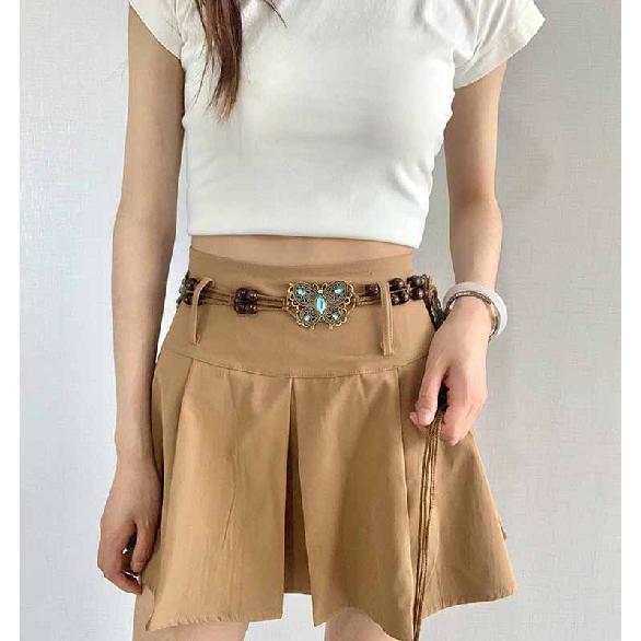 Bohemian Folk Style Women'S Waist Chain Retro Dress Accessories Fashion Butterfly Waist Rope