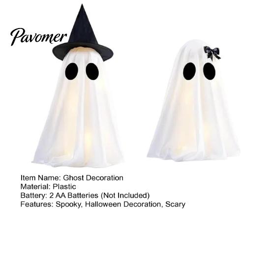Classic Black Big Eyes Decor Light Up Halloween Ghost Decoration Scary Lighted White Cloth Pet-friendly Spooky Tabletop Ornament for Indoor