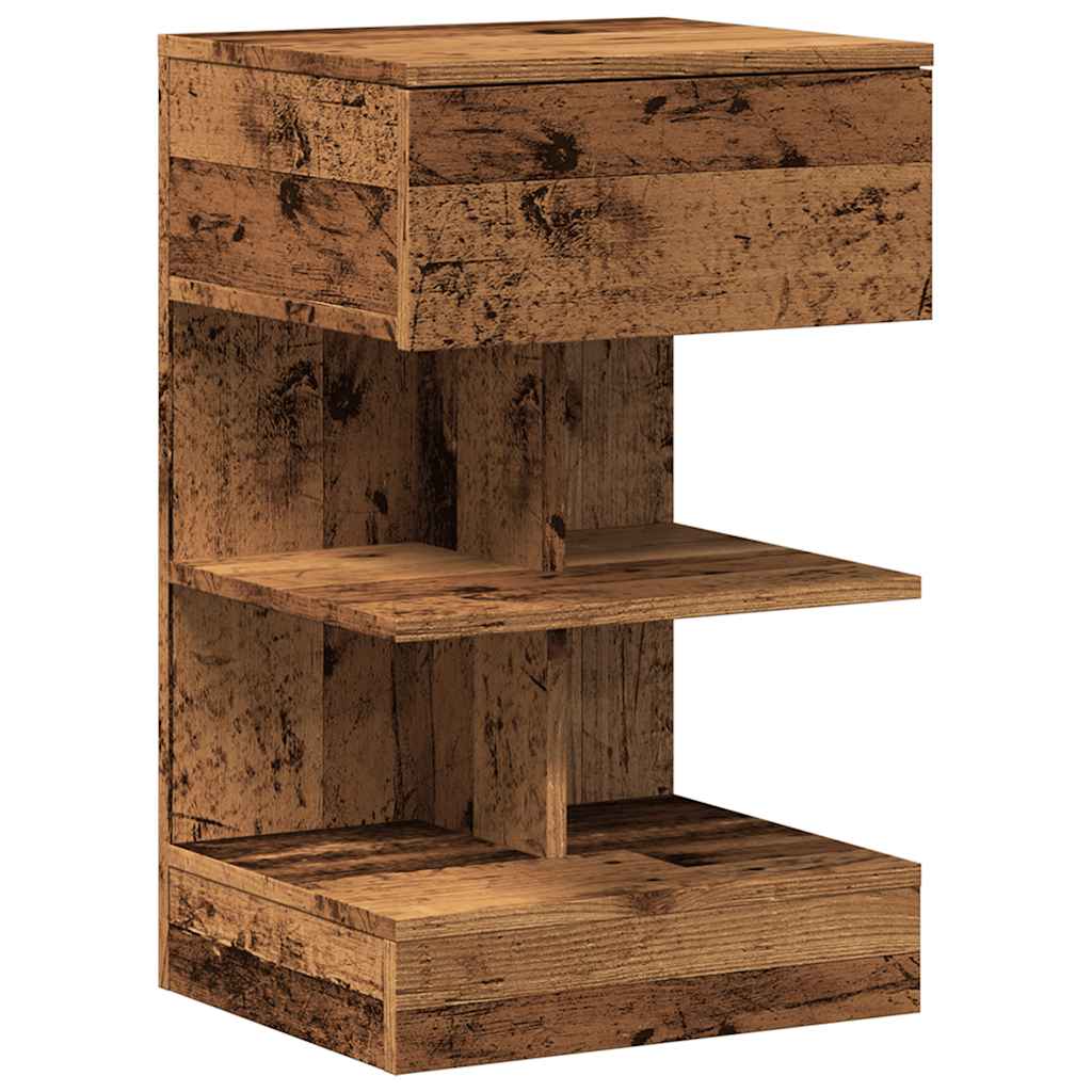 Nightstand with Vintage Wood Look 40 X 35 X 65 Cm Engineered Wood