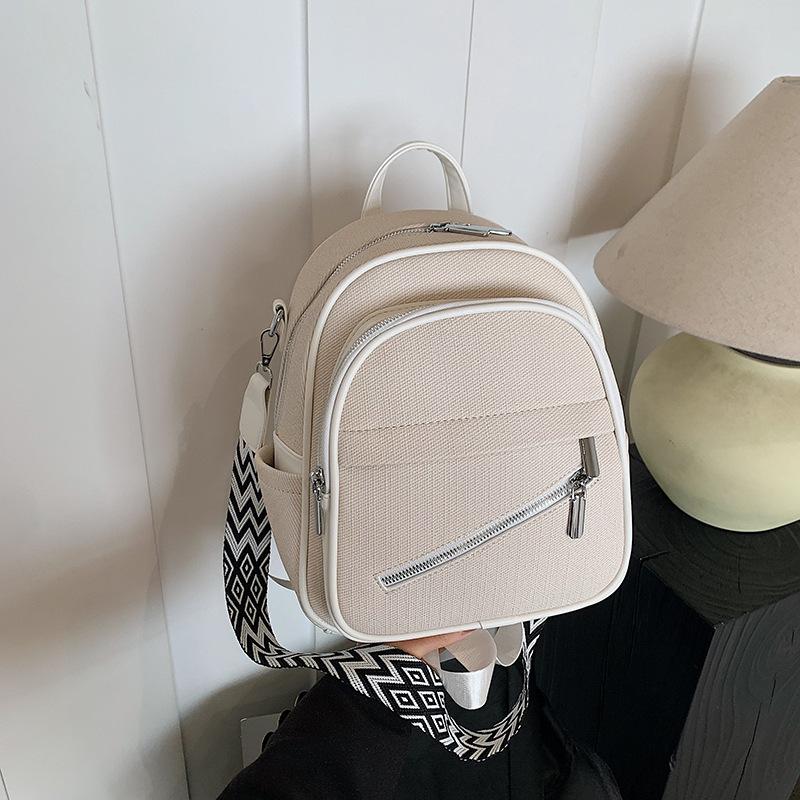 

Large capacity backpack women s new fashion portable student schoolbag high-end leisure travel backpack белый