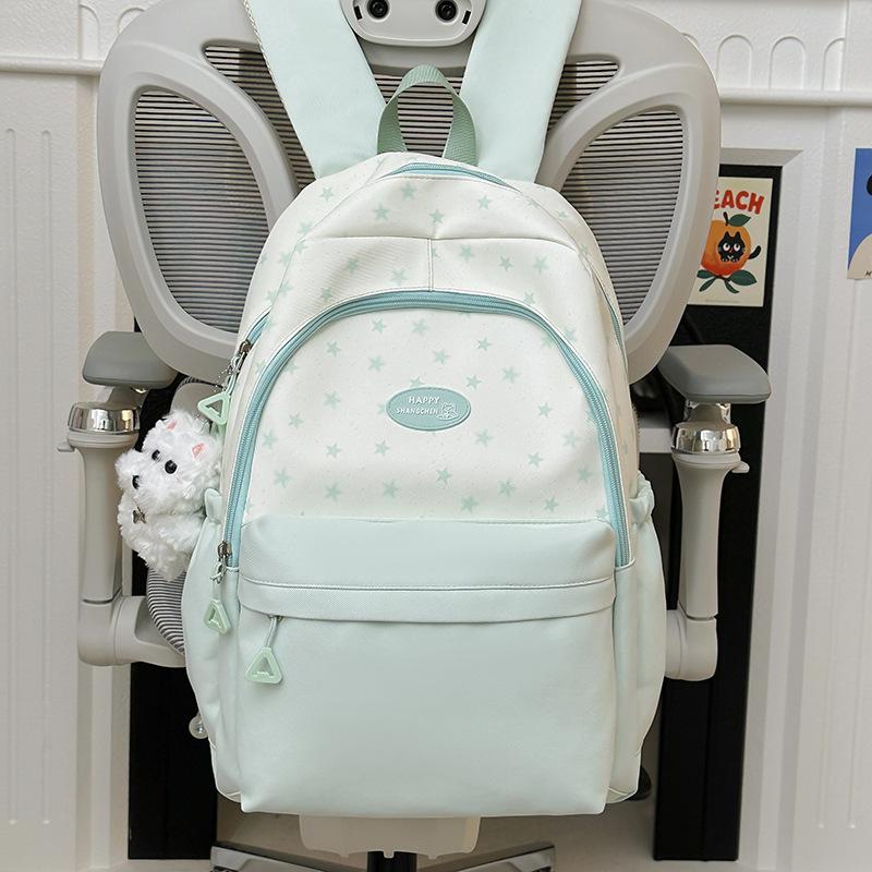 Schoolbag cute contrasting color backpack female star cute small fresh backpack student schoolbag high value simple leisure bag