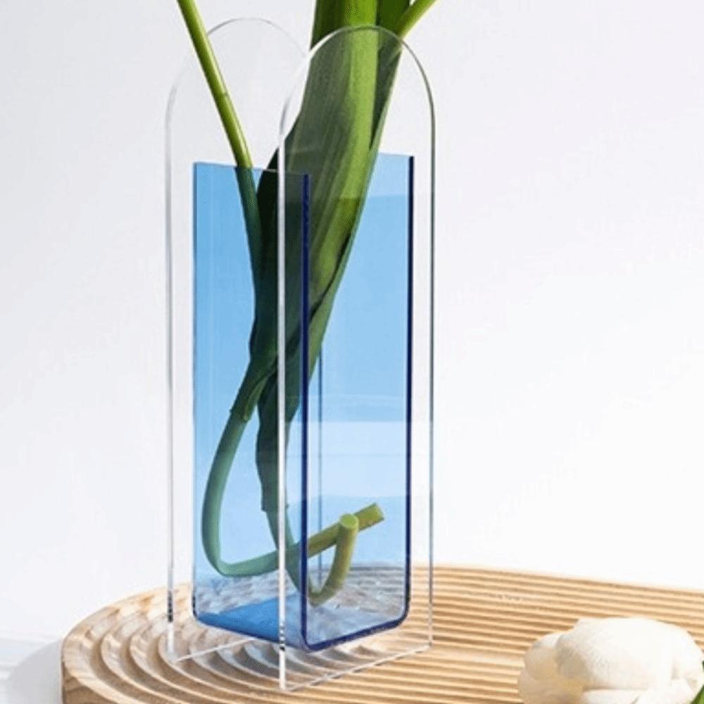 Transparent Acrylic Vase Geometric Flower Container Minimalist Flower Vase  Tabletop Decoration
