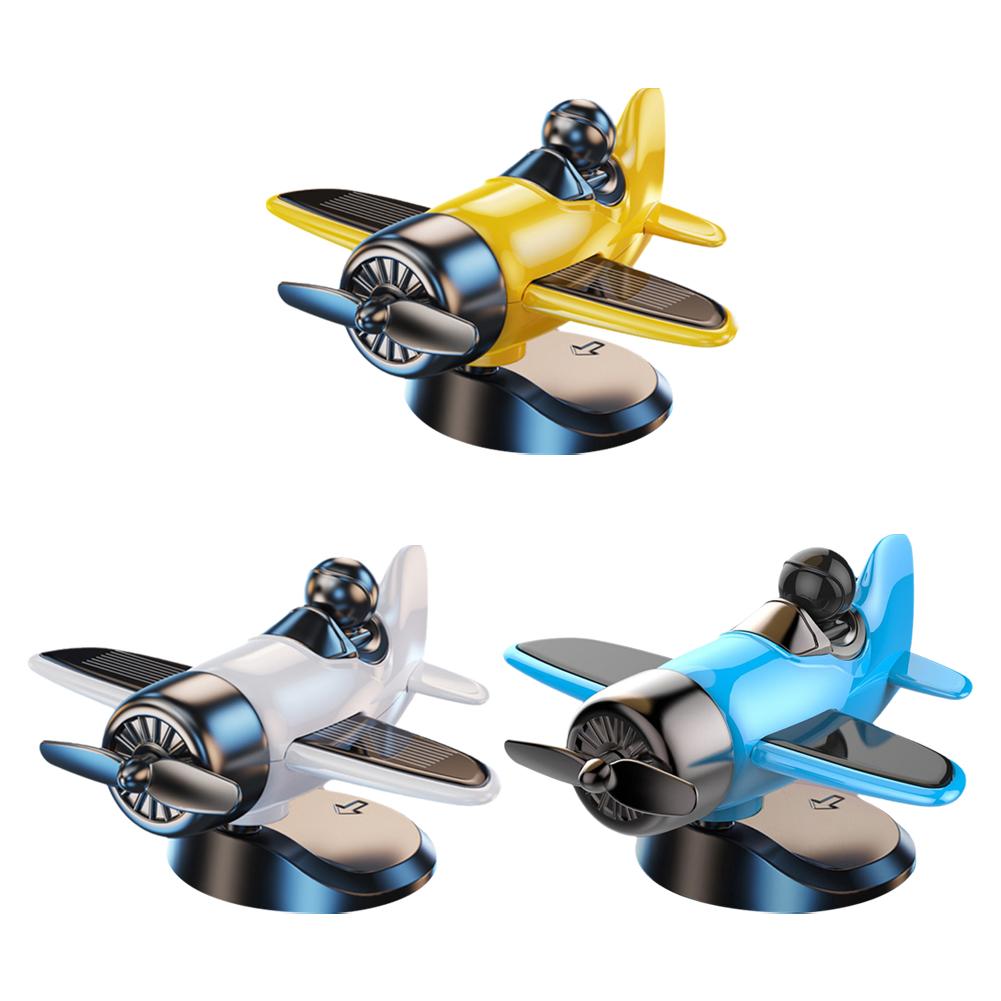 Creative Aircraft Ornament Solar Energy Powered Rotating Propeller Airplane Ornaments Car Interior Decoration Accessories