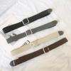 Unisex Korean Style Canvas Belt with Elastic Waistband and Pin Buckle