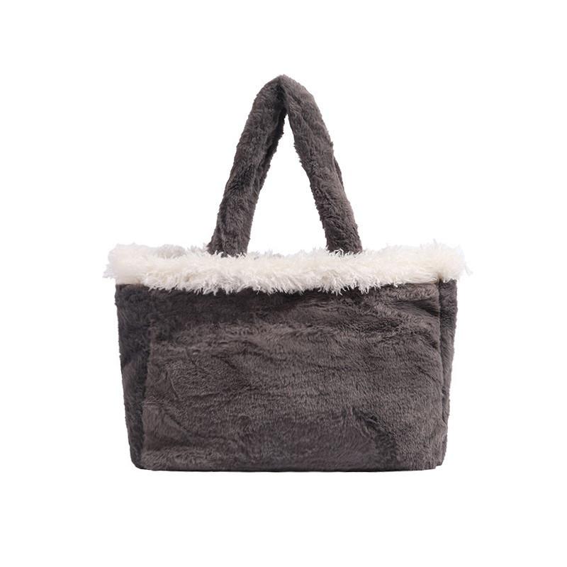 2024 New Women's Bag Fluffy Tote Bag Large Capacity Mommy Bag Fashion Handbag Commuter Shoulder Bag Trendy