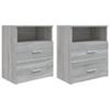 Day and Night - Day and Night Bedside Tables 2 Units Sonoma Grey 50x32x60 Cm