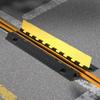 Cable Protector Ramp, 9,979 Kg/axle Capacity, 2 Channel Heavy Duty TPU Cord Hose Wire Cover, 31 X 28 Mm Channel, Traffic Speed Bump with Flip-Open Top