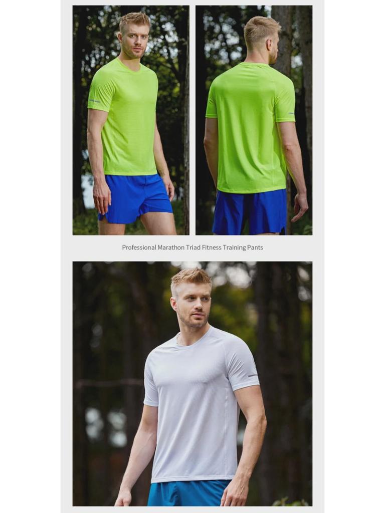 Unisex Quick-Dry Mesh Running T-Shirt with Reflective Design