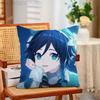 genshin impact venti Funny Pillow Case Antidustmite Pillowcase Invisible Zipper Silky Short Plush Sofa Cushion Cover