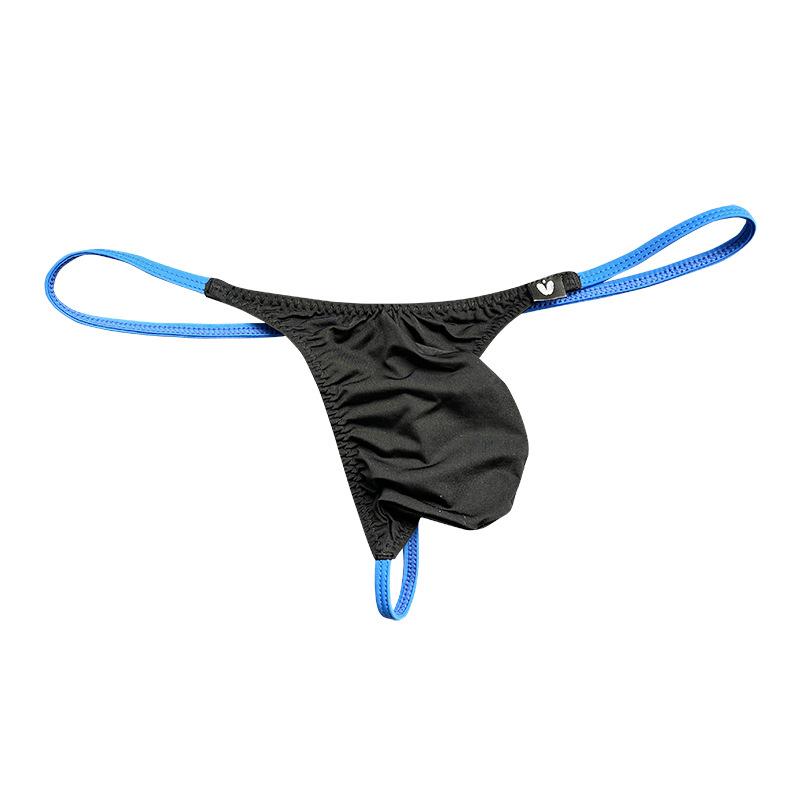 Big Penis Pouch Thongs Men Sexy Underwear Ice Silk G-String Low Rise Underpants Gay Man Erotic Panties Bulge Pouch Bikini Trunk