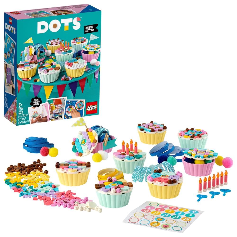 

LEGO DOTS Sweet Cupcake Party Set 41926, Toy Blocks, Gift, Jewelry, Craft, Boys and Girls, Ages 6 and Up