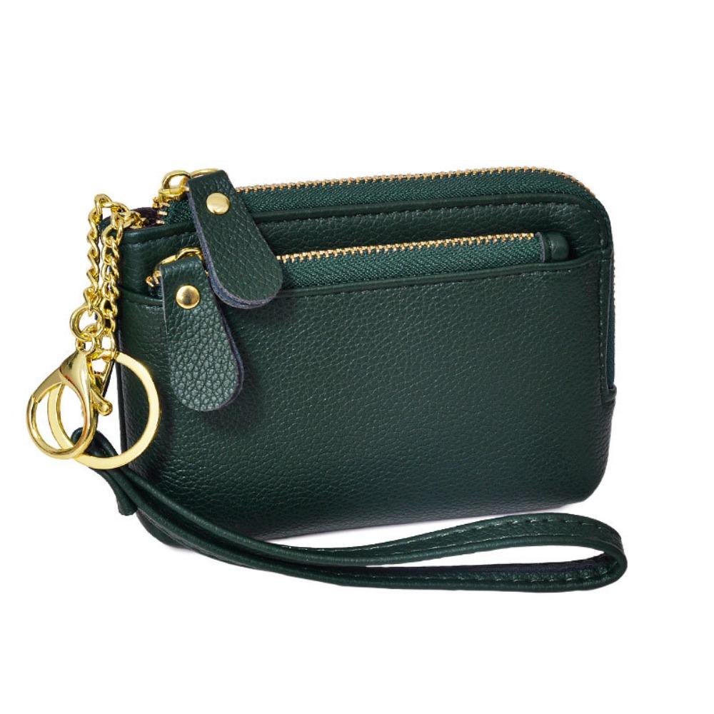 Кошелек женский короткий на молнии клатч сумка для хранения помады элегантный кошелек для монет из искусственной кожи для вечеринки зелёный 1200₽