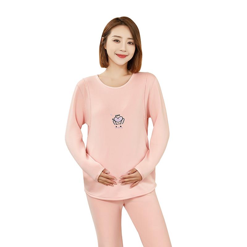 

«Зимняя пижама для беременных»: Очень большой бархат, коралловый флис для беременности, послеродового периода и кормления грудью 5XL [200-240 lbs]